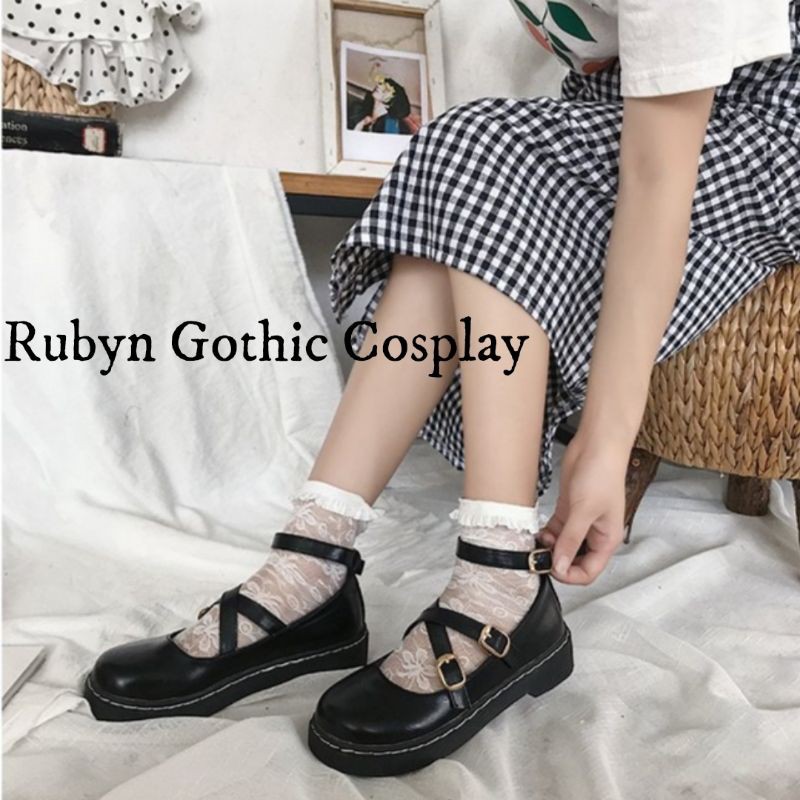 [NEW] 🍁 Giày búp bê lolita quai chéo Mary Janes, phong cách lolita ( BÓNG và NHÁM ) | BigBuy360 - bigbuy360.vn