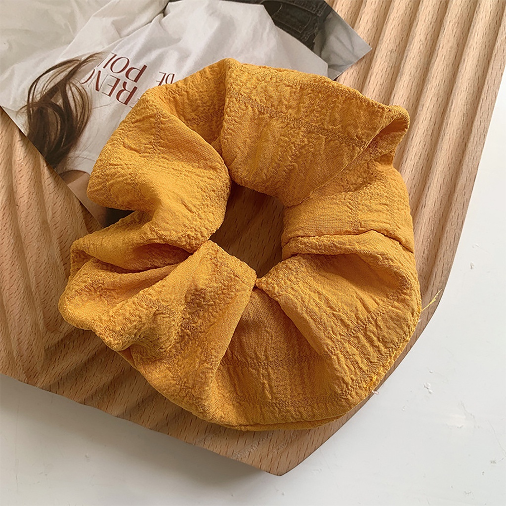 Dây Buộc Tóc Co Giãn Màu Trơn Hình Bông Hoa Xinh Xắn