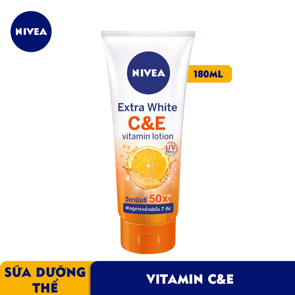 Sữa dưỡng thể dưỡng trắng Nivea Extra White  C&E tuýp 180ml