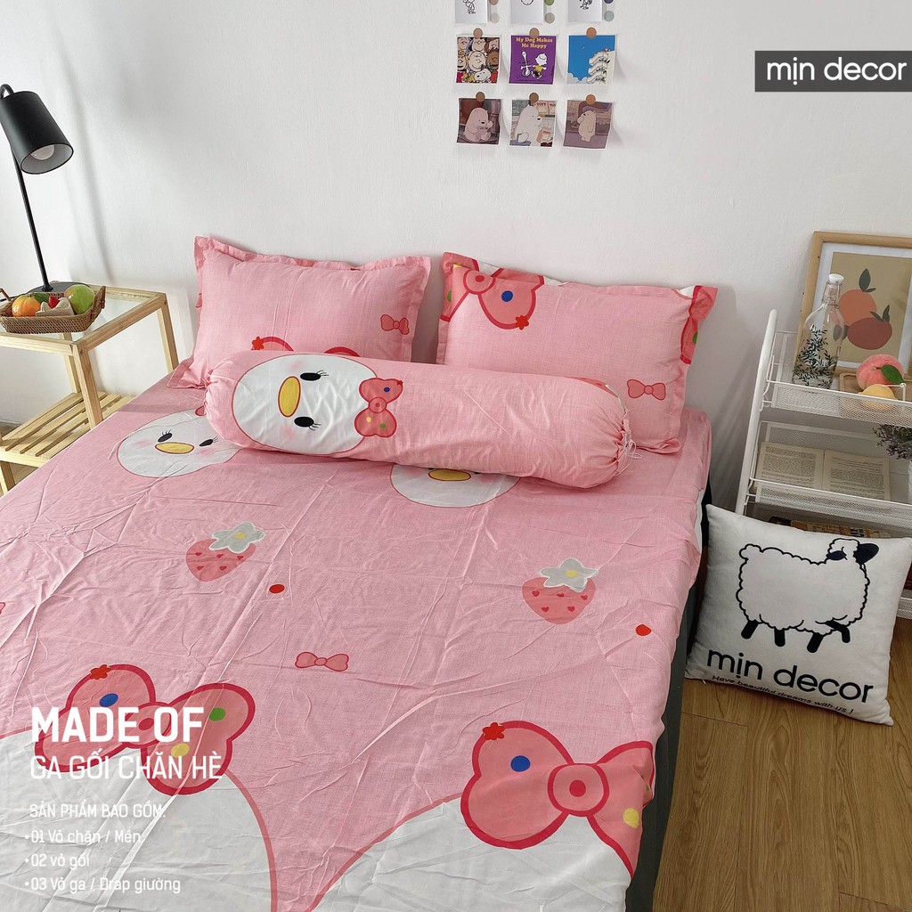 [Mẫu Mới 2021] Bộ Ga Giường Cotton 3D Mịn Decor - Drap Giường + 2 Vỏ Gối In 3D Mềm Mịn Miễn Phí Bo Chun