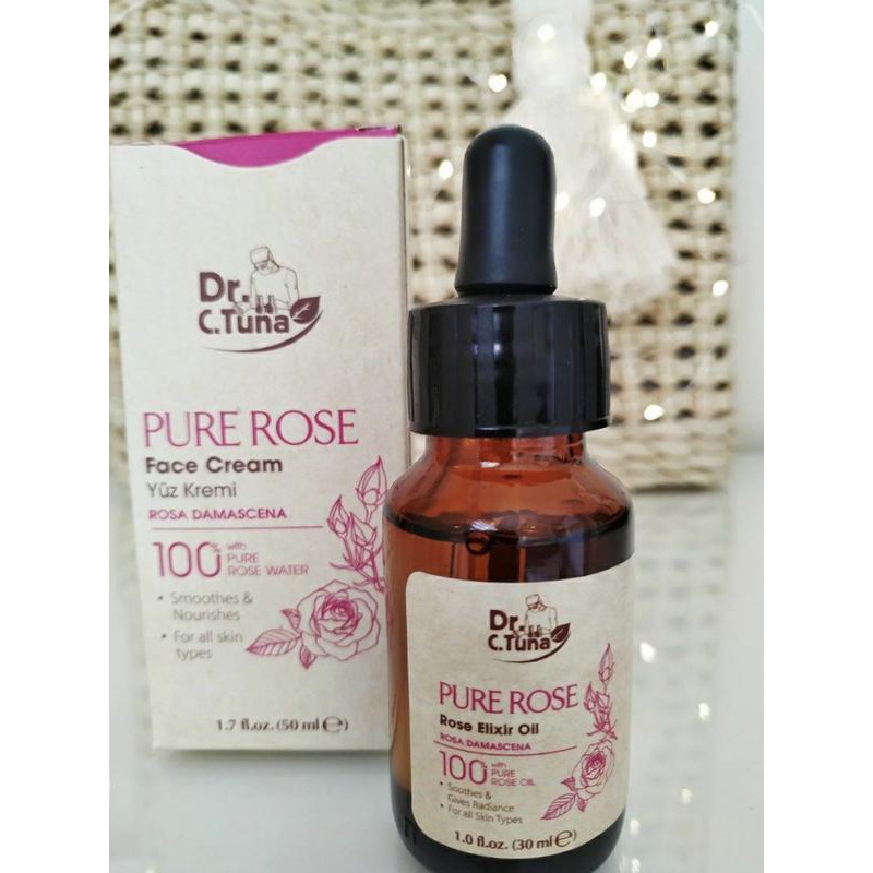 Tinh Chất Hoa Hồng 100% Tái Tạo Da, Sáng Da Farmasi Dr C Tuna Pure Rose Elixir Oil 30ml