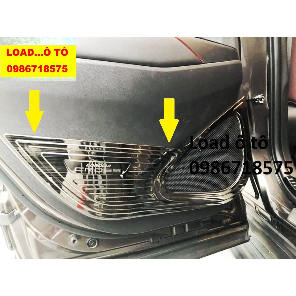 Ốp Tapli Cánh Cửa, Màng Loa Toyota Cross Vân Titan Cao cấp, Có Chữ Cross
