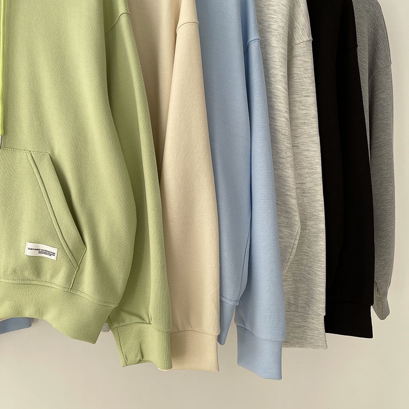 Áo khoác SUXI dài tay có mũ trùm đầu dáng suông màu trơn phong cách Hàn Quốc thời trang dễ phối đồ cho nữ