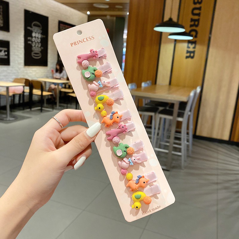 Set 10 Kẹp Tóc Kiểu Dáng Hoạt Hình Cho Bé Siêu Cute