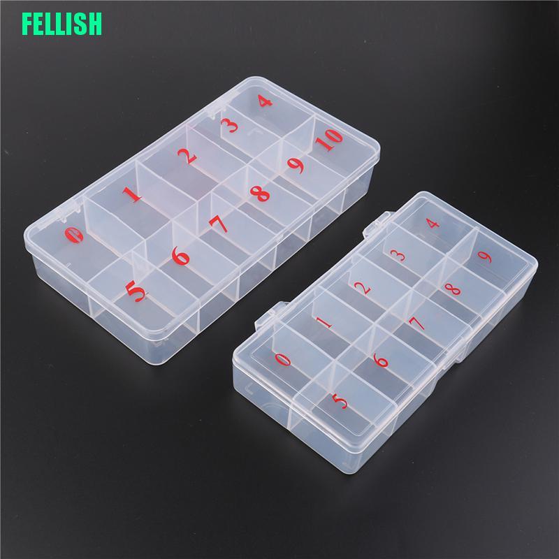(Hàng Mới Về) Hộp Đựng Móng Tay Giả 10 Ngăn Tiện Dụng