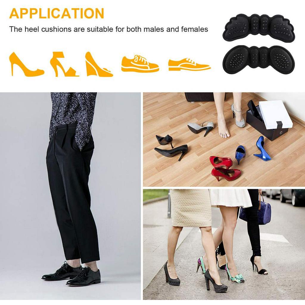 Set 2 Miếng Đệm Gót Chân Dán Giày 4d Chống Trượt