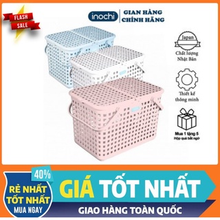 Giỏ đựng quần áo , Làn Đi Sinh đựng đồ đi sinh có nắp nhựa inochi TOKYO