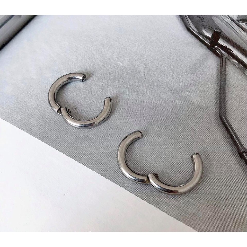 Hoop Ear Cuff kẹp tai titan tròn cho nam nữ không cần xỏ lỗ không gỉ không đen không dị ứng