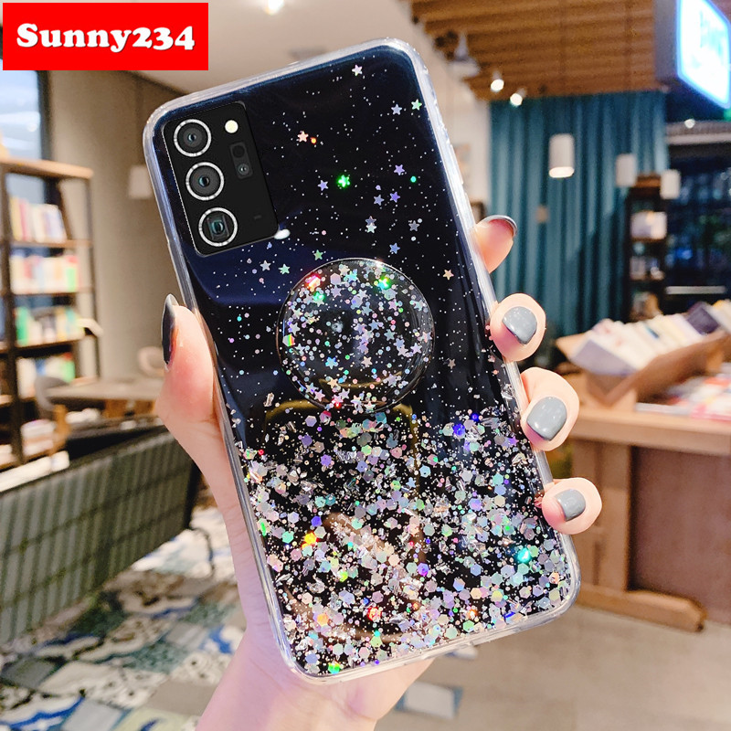 Ốp Lưng Lấp Lánh Có Giá Đỡ Cho Samsung A12 A32 A52 A72 A21S M11 M21 M31 A11 A31 J7 Prime S10 Lite 2020