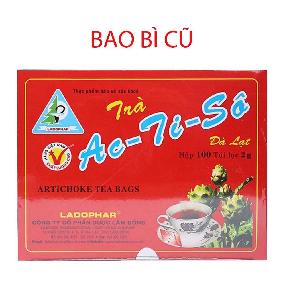 TRÀ ATISO LADOPHAR TÚI LỌC HỘP 100 GÓI, TRÀ ACTISO ĐÀ LẠT MÓN QUÀ CHO SỨC KHỎE TỪ THIÊN NHIÊN