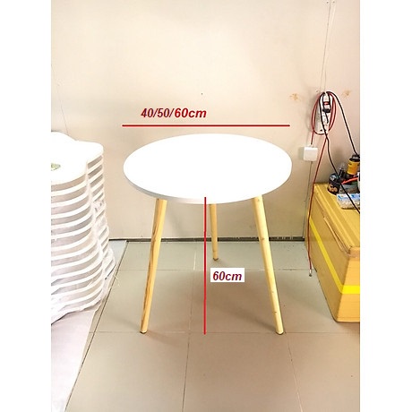 Bàn tròn chân cao 60cm làm bàn trà, bàn cafe, sofa