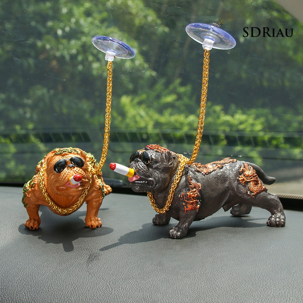 Đồ trang trí Chú Chó Bully Bằng Nhựa Resin Dễ Thương Trang Trí Bảng Điều Khiển Xe Hơi