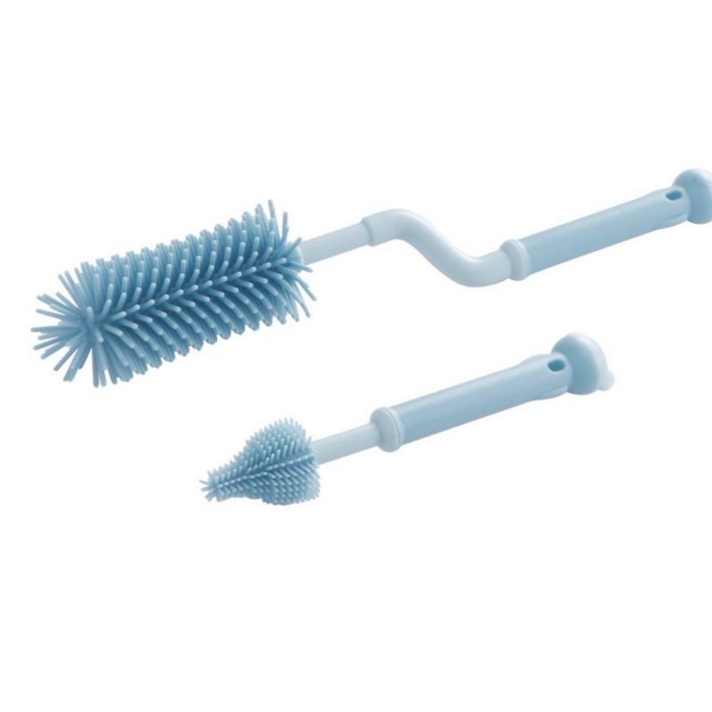 Bộ 2 cọ rửa bình sữa silicon siêu mềm, thiết kế mới giúp rửa sạch hơn, chất liệu bền, an toàn cho bé.