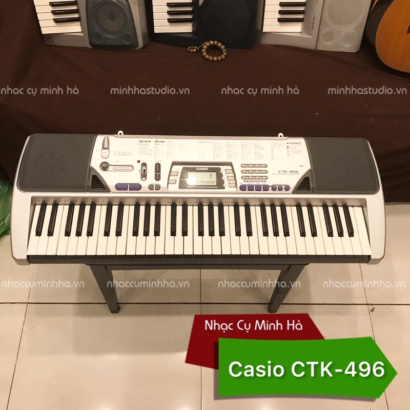 Đàn Organ Casio CTK-496 chính hãng đã qua sử dụng. Ngoại hình của đàn còn khá đẹp