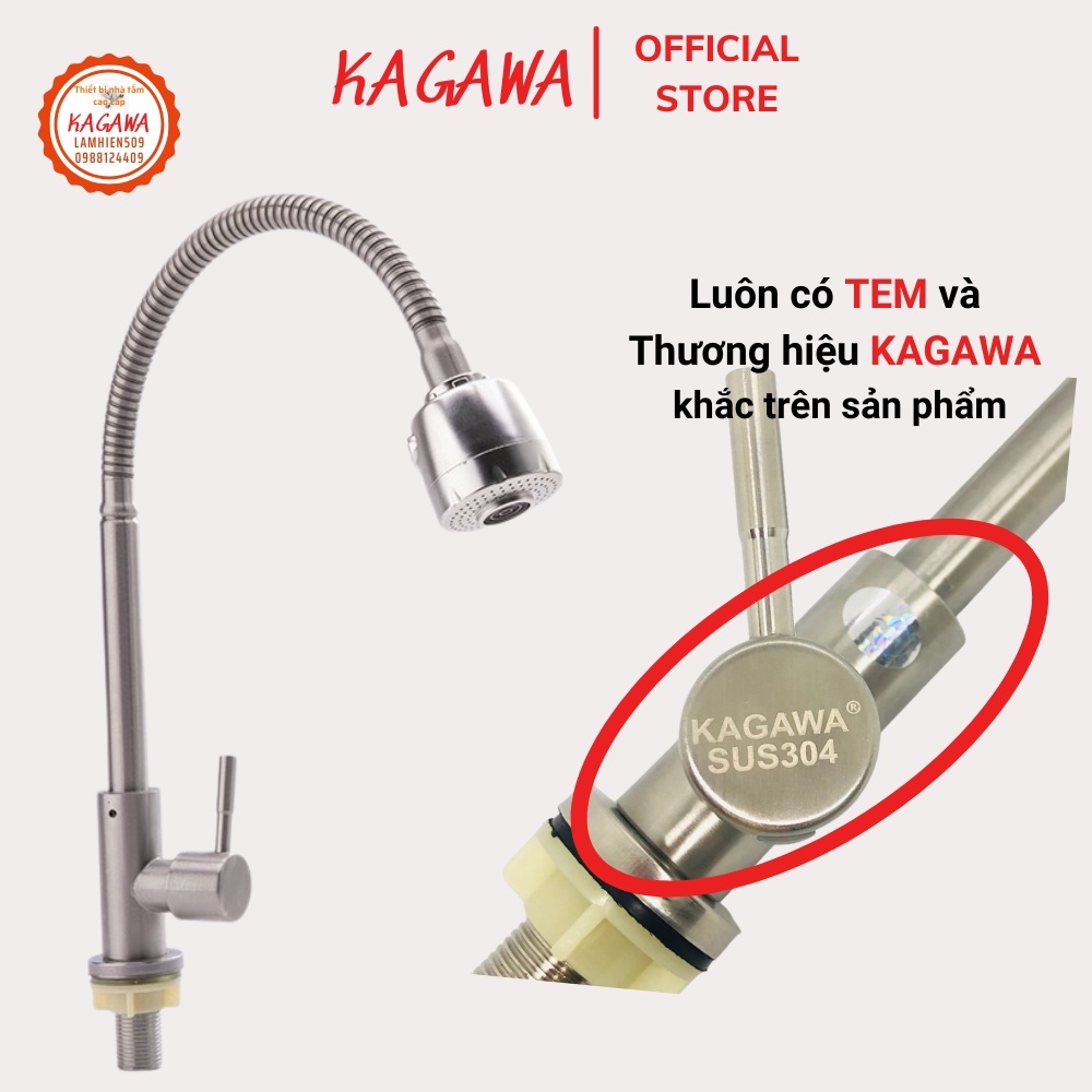 VÒI RỬA CHÉN LẠNH KAGAWA (CL_6030B ) Ống lò xo INOX304 xoay 360độ cần mềm bẻ xoay 360 linh hoạt điều chỉnh 2 chế độ nước