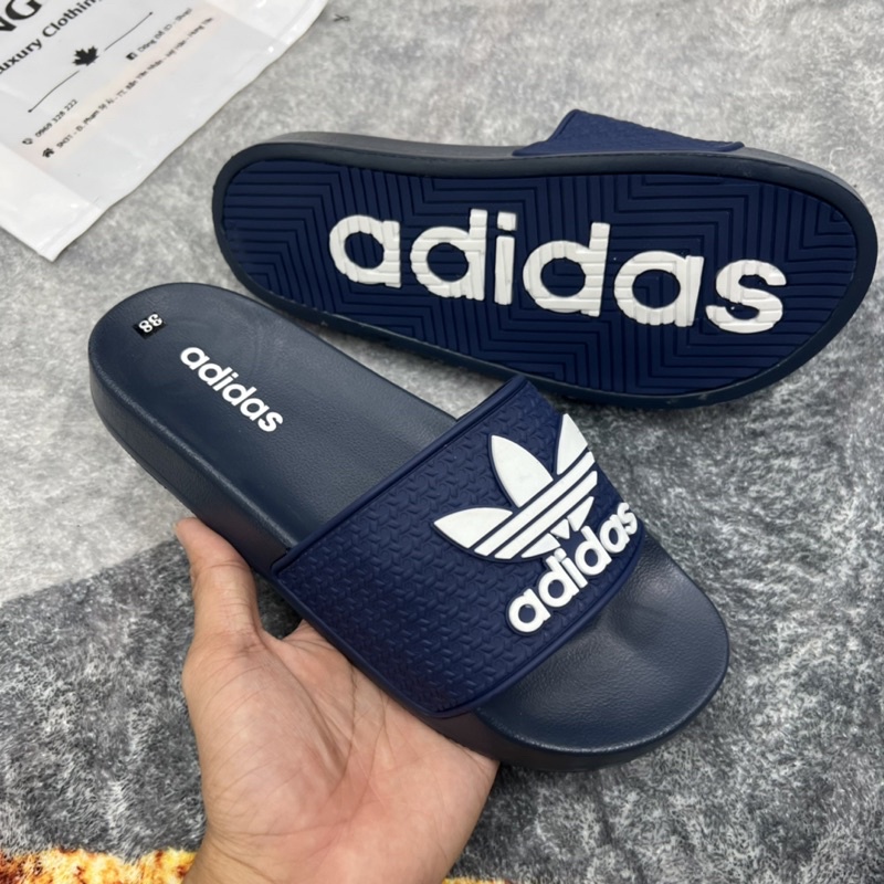 Dép Nam Cao Cấp full box -  Dép Quai Ngang Adidass Có Hộp Tặng Kèm