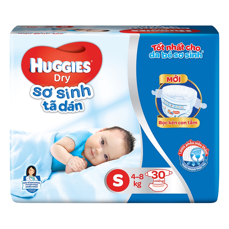 Tã Dán Huggies Size S 56+6 MIẾNG CHO BÉ TỪ 4-8KG