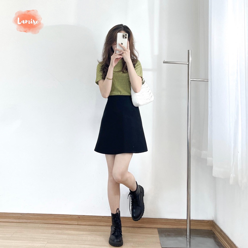 Áo Xốp Nhăn Cổ Tròn LAMISE Mặc Mùa Hè Siêu mát Thời Trang Nữ Dáng Vừa MH02