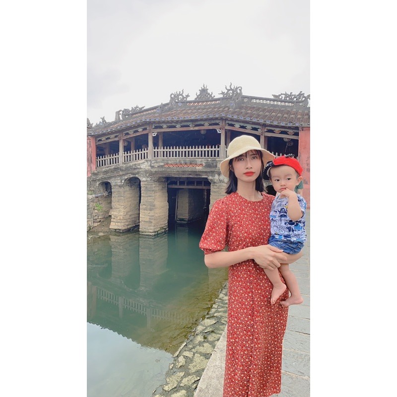 ❤️sỉ❤️ váy suông hoa nhí đỏ khoá dọc cho con ti