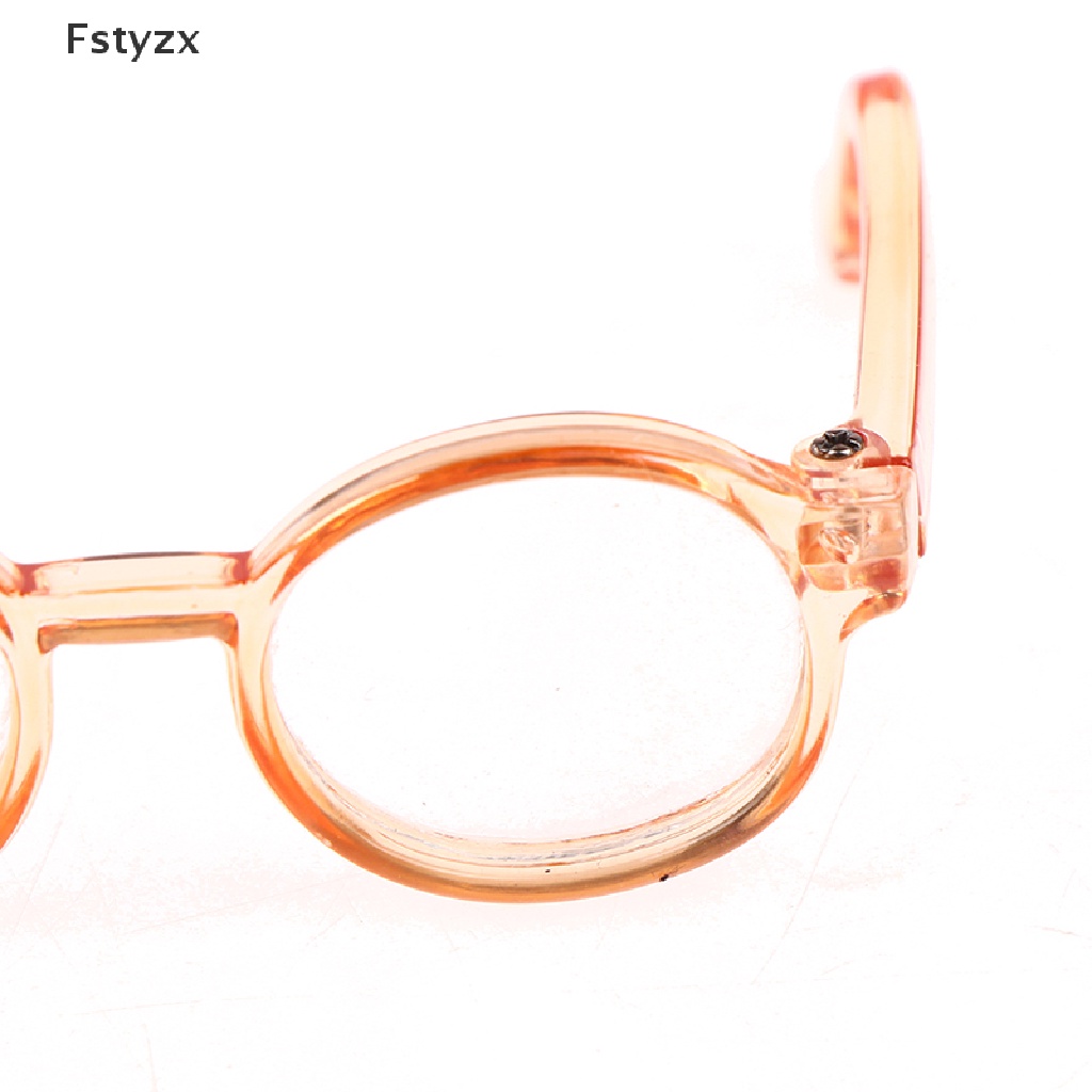 Kính búp bê nhung lông Fstyzx gọng tròn 6.5/ 9.5cm tròng trong suốt FY