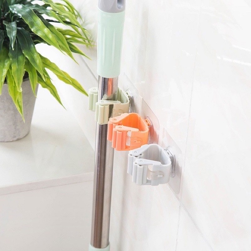 Đế Cài Chồi Dán Tường Kẹp Giữ Cây Lau Nhà, Treo Chổi Tiết Kiệm Không Gian Căn Nhà Bạn