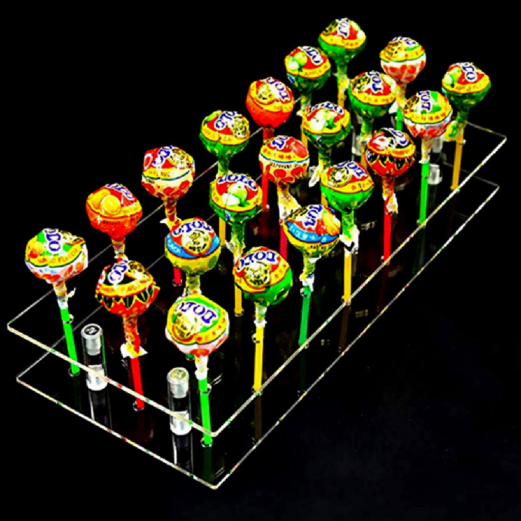 Giá để kẹo mút bánh kem trang trí bằng Acrylic 21 lỗ tiện lợi