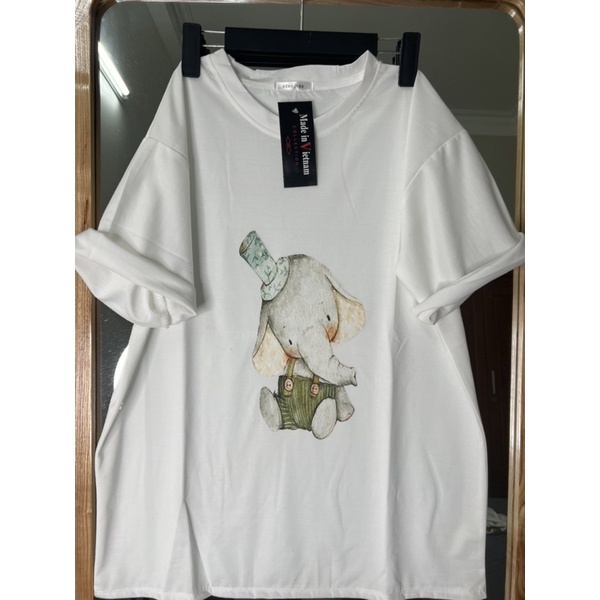 Áo phông in hình cute ép 5D fom rộng