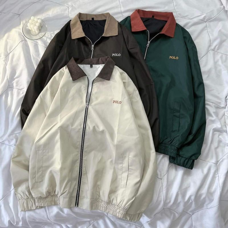 Áo khoác Bomber Jacket unisex vải dù 2 lớp Polo phong cách Ulzzang – Pamée