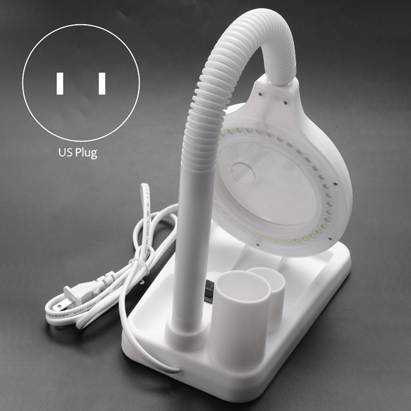 Kính Lúp 5 X 10X Có Đèn Led Với Phích Cắm Us Có Thể Điều Chỉnh Dùng Để Đọc Sách / Sửa Chữa / Làm Đồ Thủ Công