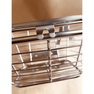 Rổ inox 10ly có nắp đậy cho Wave, Dream ( hàng dầy)