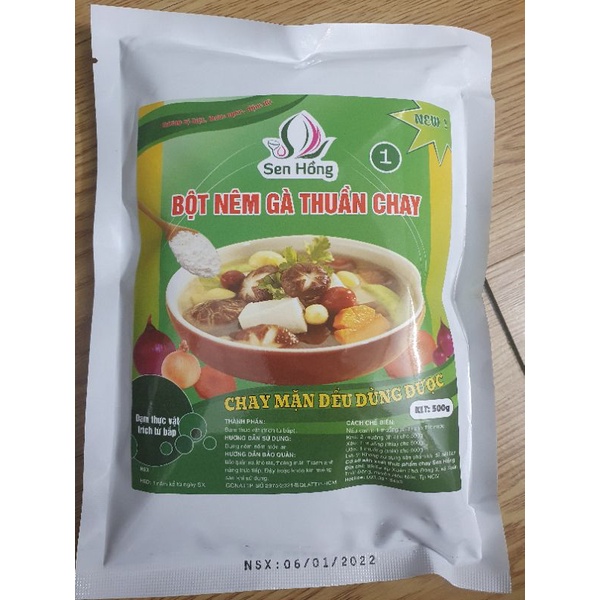 Bột nêm gà thuần chay Sen Hồng 500gr