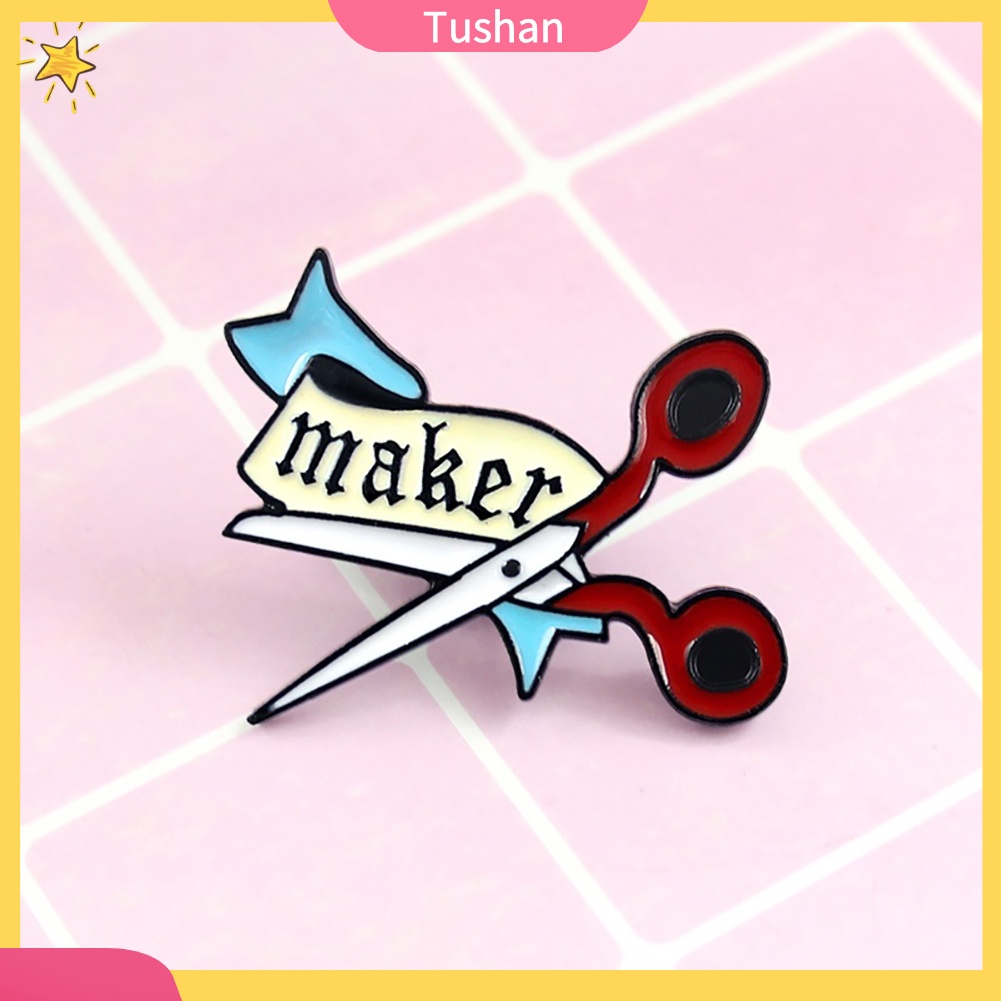 Trâm Cài Áo Hình Kéo Và Ruy Băng