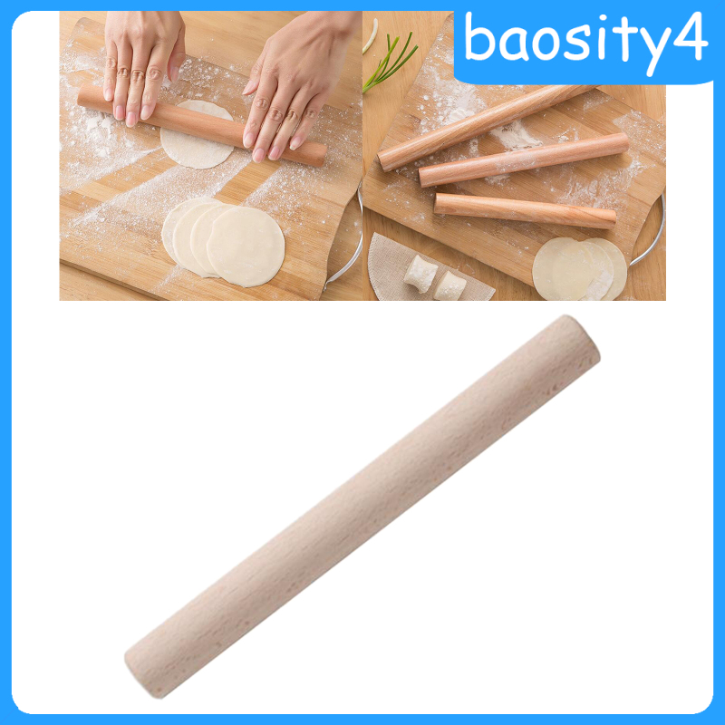 [baosity4]Wooden Rolling Pin for Pastry Baking Cooking Pizza Dough Pie Pasta 60x3.5cm