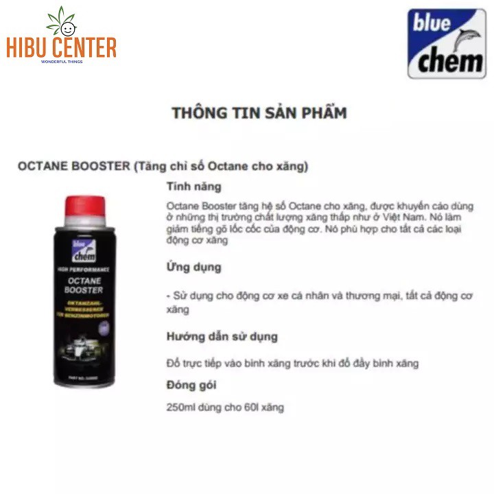 { HB CENTER } Dung dịch tăng chỉ số octane BLUECHEM cho xăng 250ml