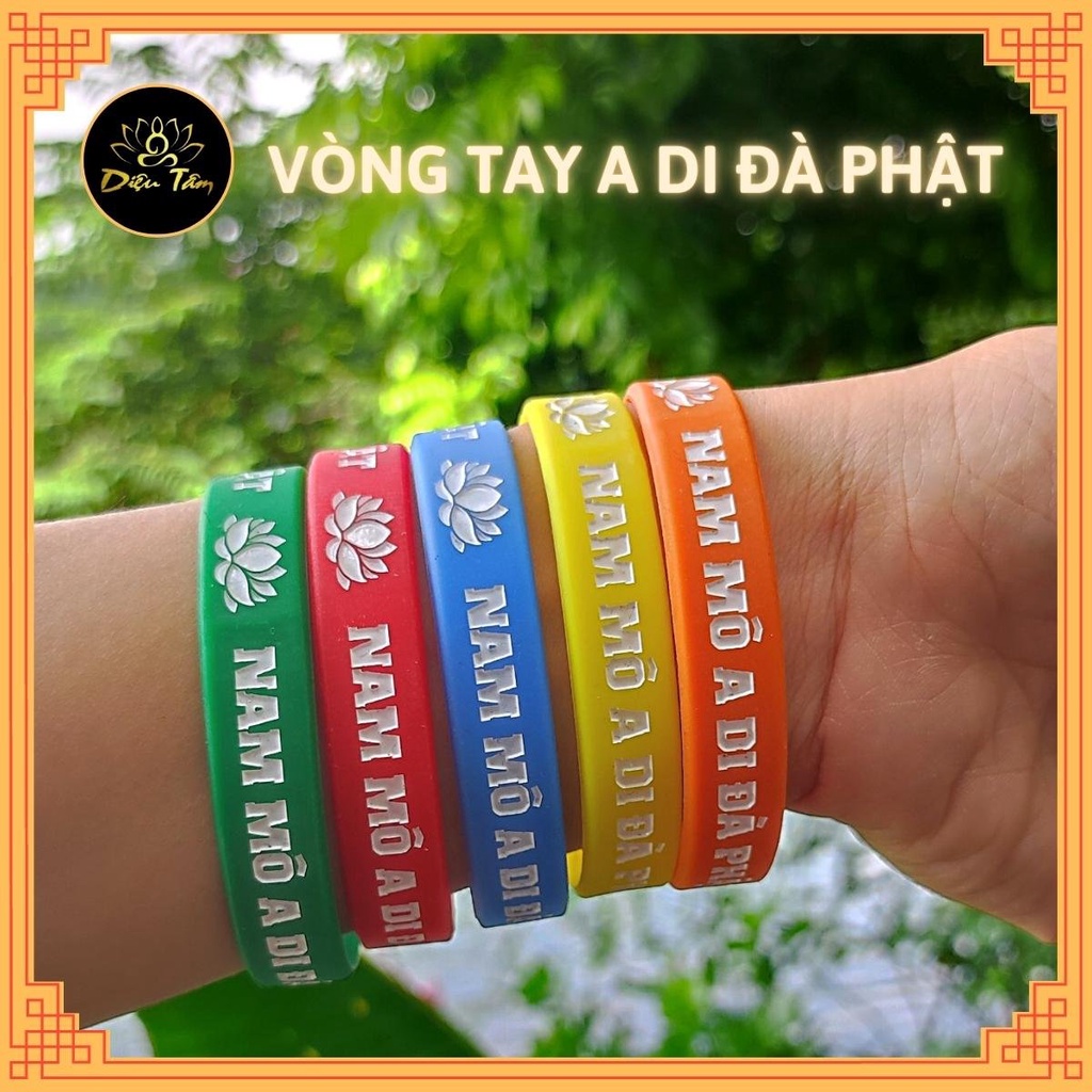Vòng Tay A Di Đà Phật Đã Gia Trì Co Giãn Nhiều Màu Chữ Nam Mô A Di Đà Phật