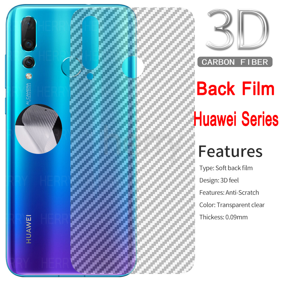 [Mua 1 Tặng 1] Cacbon Skin Dán Lưng Điện Thoại Miếng dán màn hình cho Huawei P40 Lite P30 Pro Nova 3i 5T 7SE 7i Y7A Y7P Y6P Y5P Y6S Y9S Y7 Y9 Prime 2019 Chống Trầy