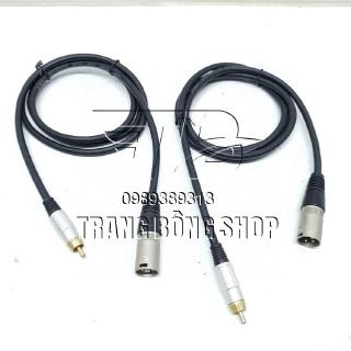 cặp jack canon ĐỰC ra AV ( RCA ) dây màu đen jack màu trắng , trắng dài 1m - Hàng nhập khẩu