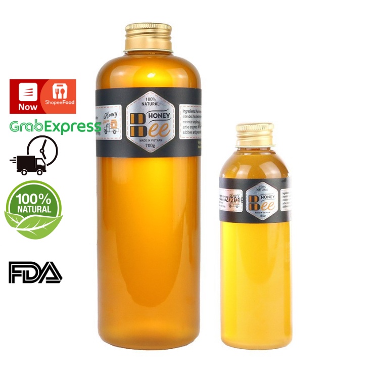 Mật ong nguyên chất 100% BEE Honey hoa nhãn 1 lọ 700g 1/2 lít và 1 lọ 150g Thế Hồng Honey (TRẢ HÀNG NẾU HÀNG KHÔNG THẬT)