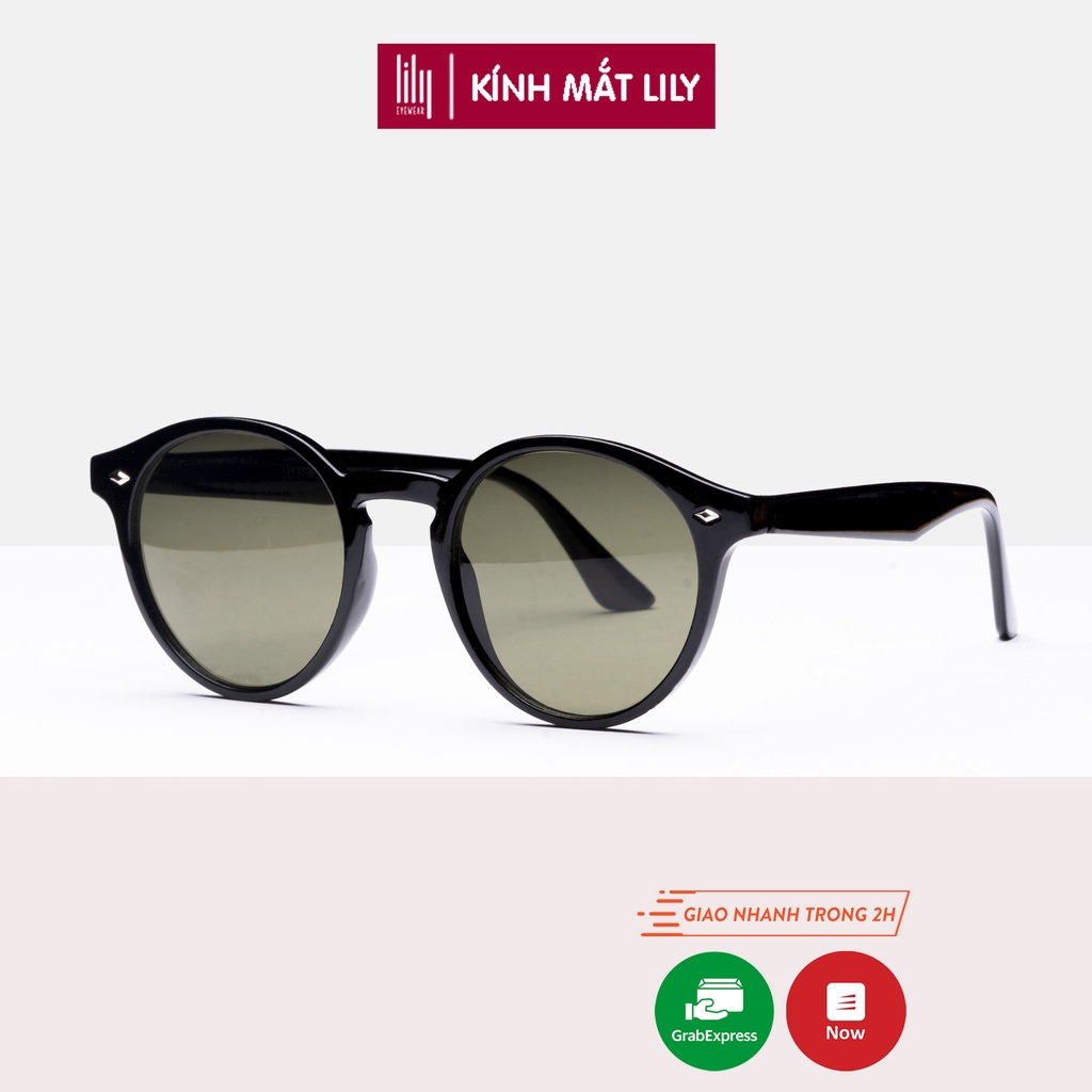 Kính râm nam nữ Lilyeyewear mắt tròn thời trang chống UV400 thiết kế độc đáo R0007