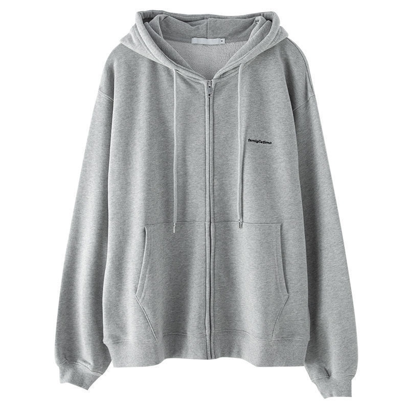Áo Khoác Hoodie 65% Cotton Dáng Rộng Thêu Chữ Đơn Giản Thời Trang Xuân Thu Mới 2022