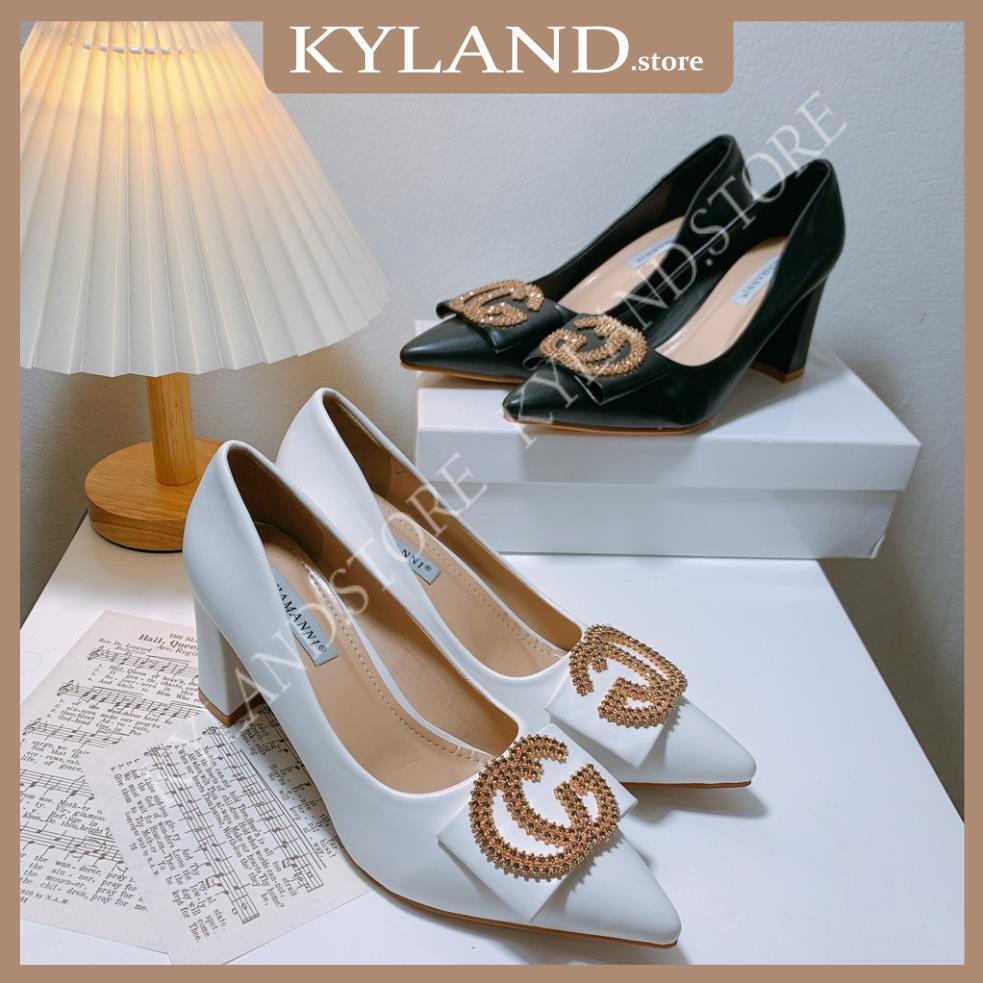 Giày cao gót vuông mũi nhọn 7 phân cao cấp,Sandal cao gót vuông mũi nhọn 7 phân cao cấp KYLAND.STORE