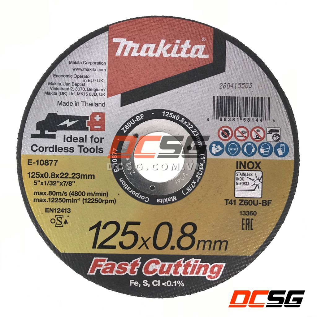 Đá cắt mỏng 100-125mm x 0.8mm Fast Cutting Makita (chọn phân loại) | DCSG