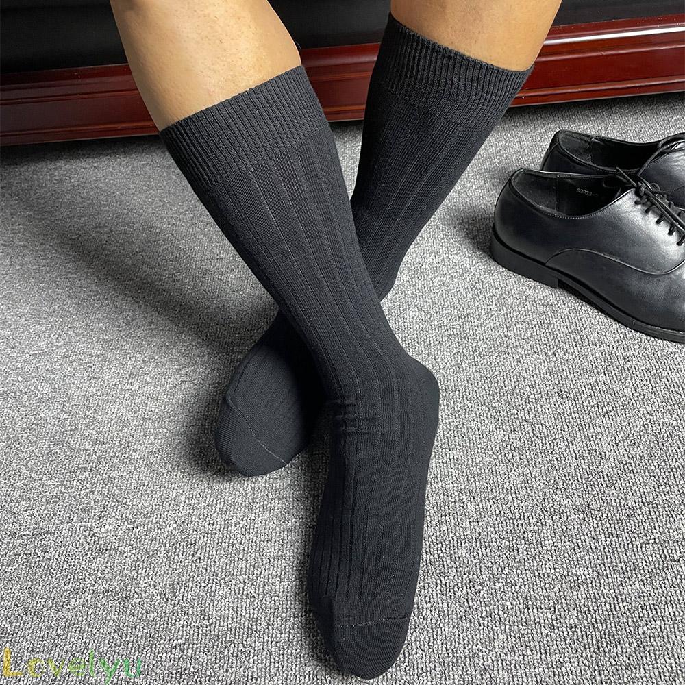 ◀READY▶1Pair Mens Dress Socks Cotton Solid Sports Athletic Work Stripe Casual Socks New# Good Quality