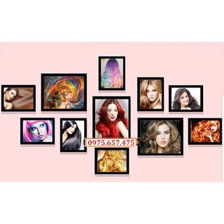 Tranh salon tóc nữ Bộ 11 hình ảnh sắc nét chất liệu FOMEX tấm cứng siêu nhẹ độ dày 5 li SIZE L