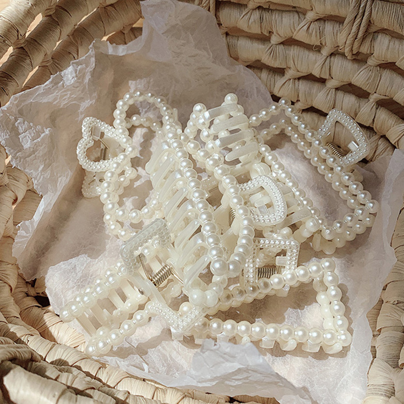 Kẹp tóc đính hạt ngọc trai giả lớn thời trang Hàn Quốc xinh xắn