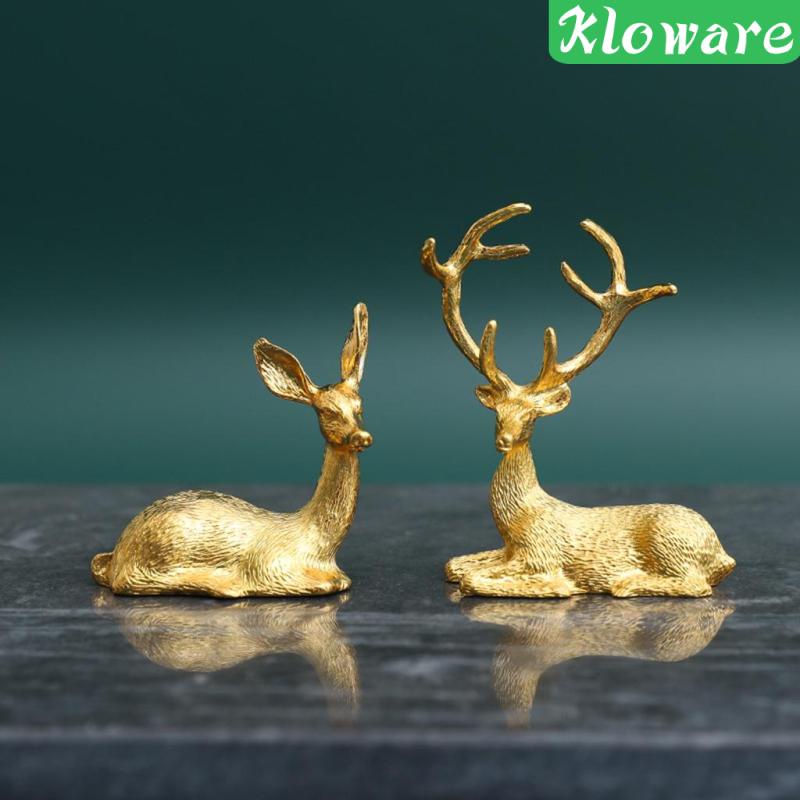 Set 2 tượng hươu trang trí nội thất