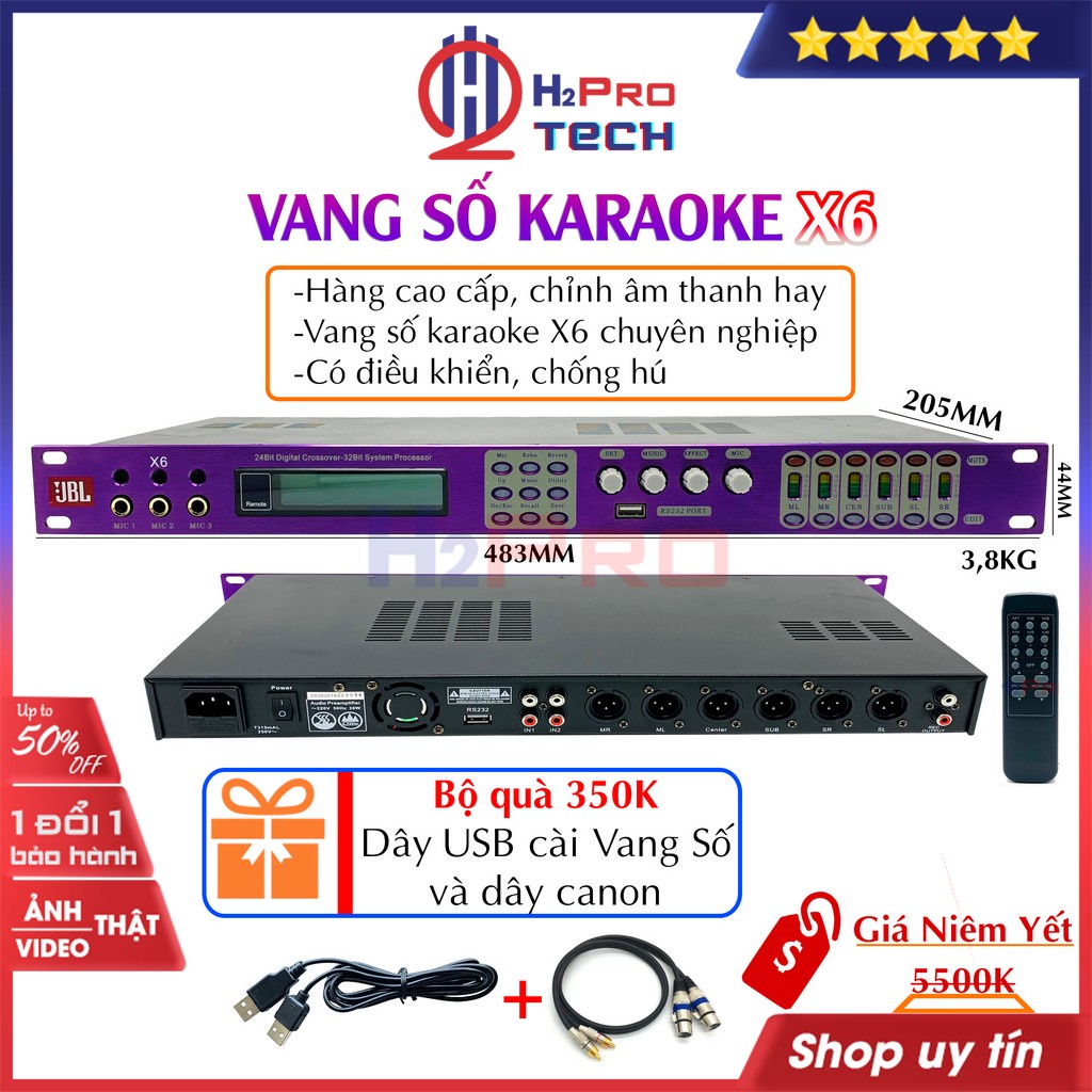 Vang Số Karaoke Chống Hú X6 Cao Cấp, Chỉnh Nhạc Hay, Có Điều Khiển