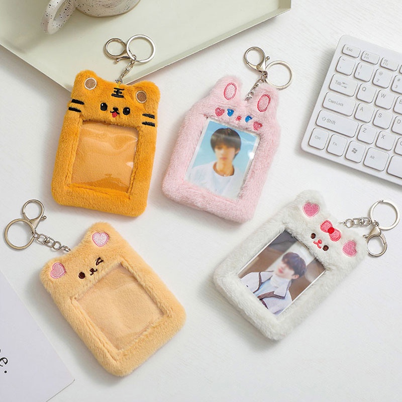 Bao đựng thẻ 3 inch 7.5cm*9cm họa tiết hoạt hình phối lông dễ thương