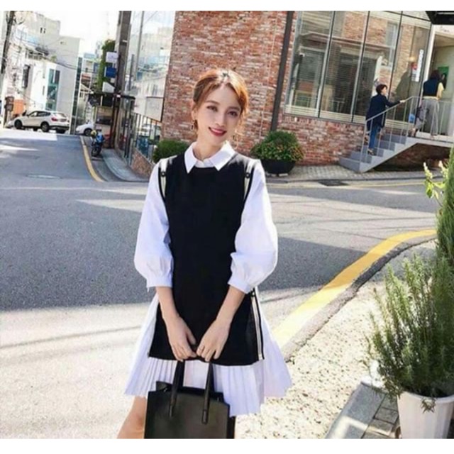 Váy sơ mi tay bồng