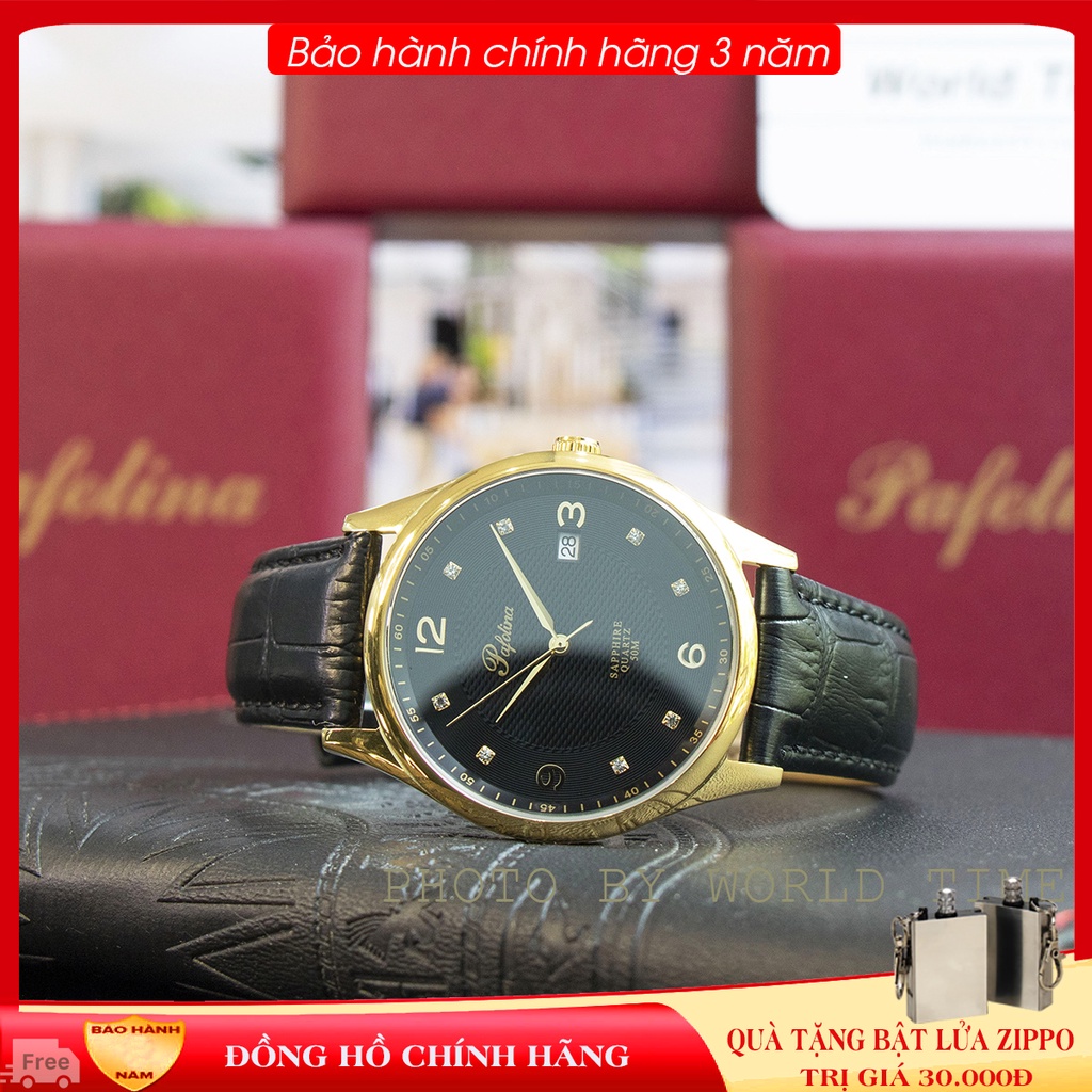 Đồng Hồ Nam Pafolina 5033M dây da Chính Hãng Full Box , Kính Sapphire Chống Xước - Chống Nước 3ATM - Bảo hành 3 năm